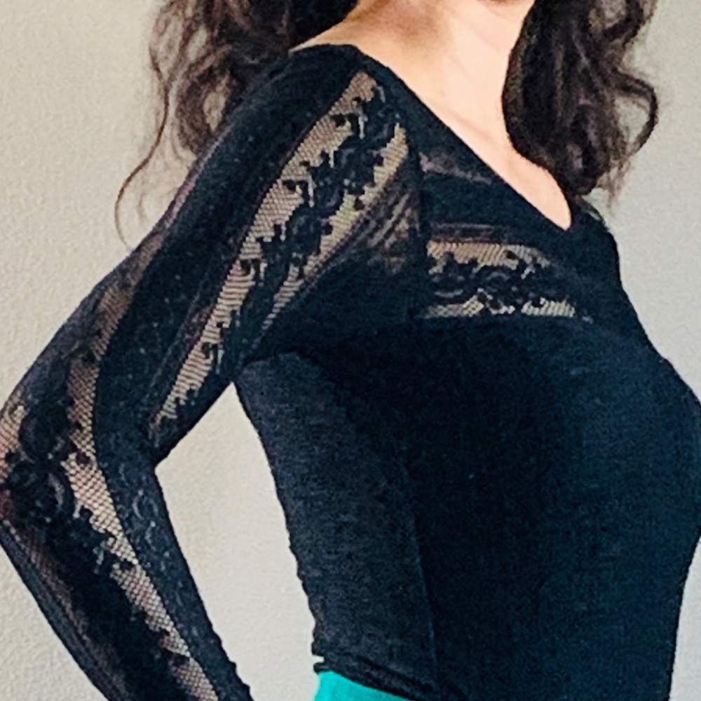 Hollister Black Lace Long Sleeve Top